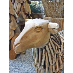 Owca z drewna tekowego Dekoracja Ozdoba 1:1 XL